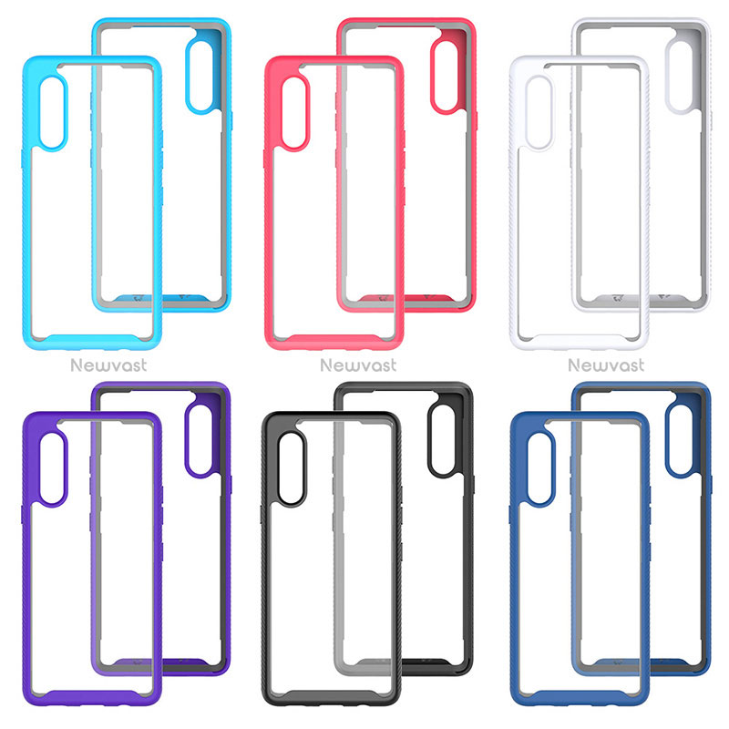 Silicone Transparent Frame Case Cover 360 Degrees ZJ3 for LG Velvet 5G