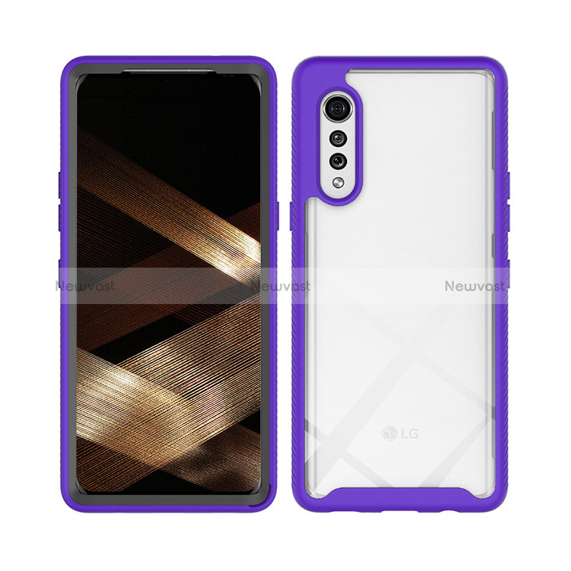 Silicone Transparent Frame Case Cover 360 Degrees ZJ3 for LG Velvet 5G