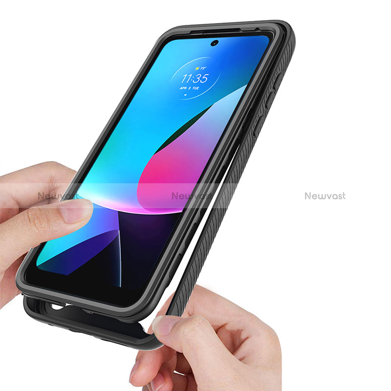 Silicone Transparent Frame Case Cover 360 Degrees ZJ3 for Motorola Moto G Power (2022)