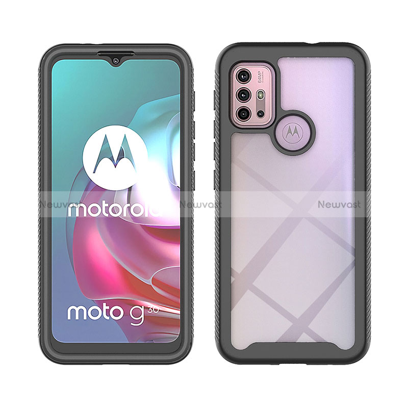 Silicone Transparent Frame Case Cover 360 Degrees ZJ3 for Motorola Moto G20