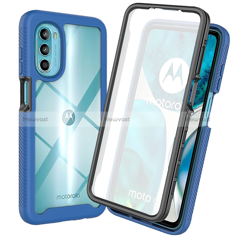 Silicone Transparent Frame Case Cover 360 Degrees ZJ3 for Motorola MOTO G52