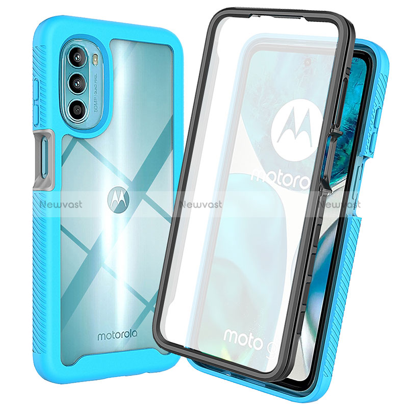 Silicone Transparent Frame Case Cover 360 Degrees ZJ3 for Motorola MOTO G52