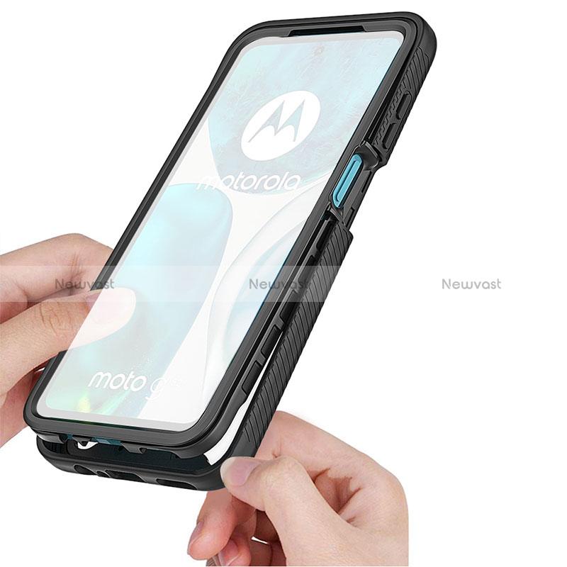 Silicone Transparent Frame Case Cover 360 Degrees ZJ3 for Motorola Moto G82 5G