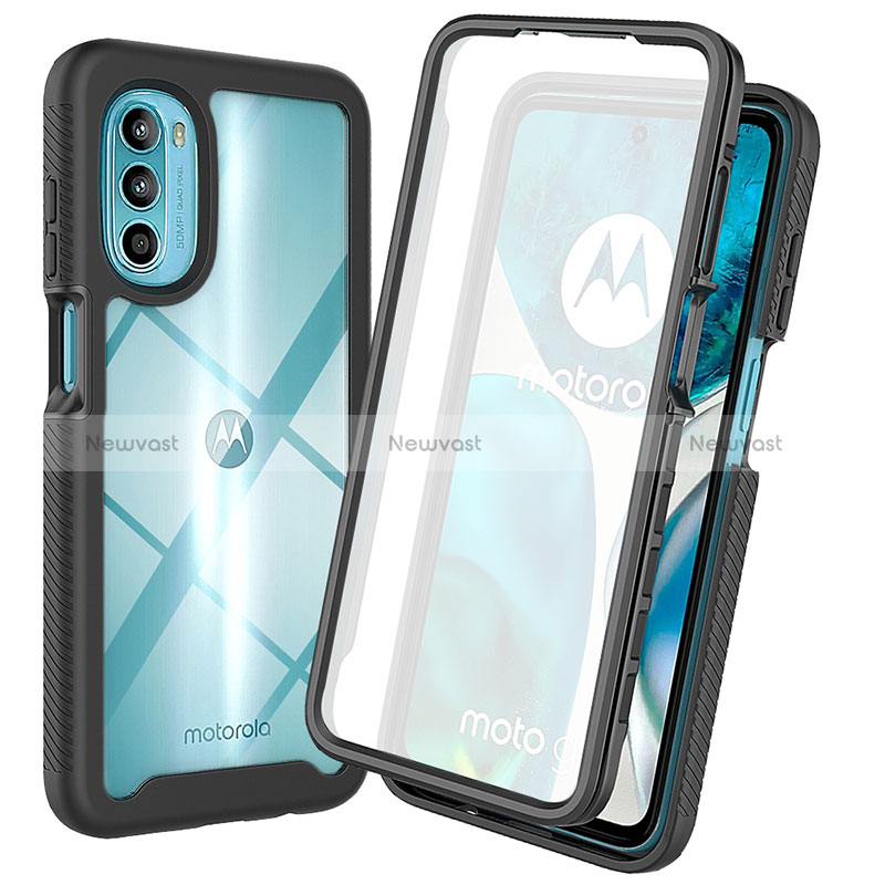 Silicone Transparent Frame Case Cover 360 Degrees ZJ3 for Motorola Moto G82 5G