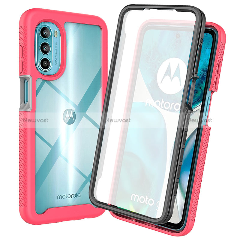 Silicone Transparent Frame Case Cover 360 Degrees ZJ3 for Motorola Moto G82 5G