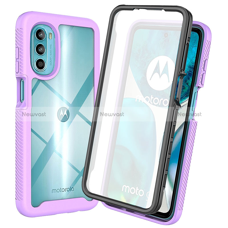 Silicone Transparent Frame Case Cover 360 Degrees ZJ3 for Motorola Moto G82 5G