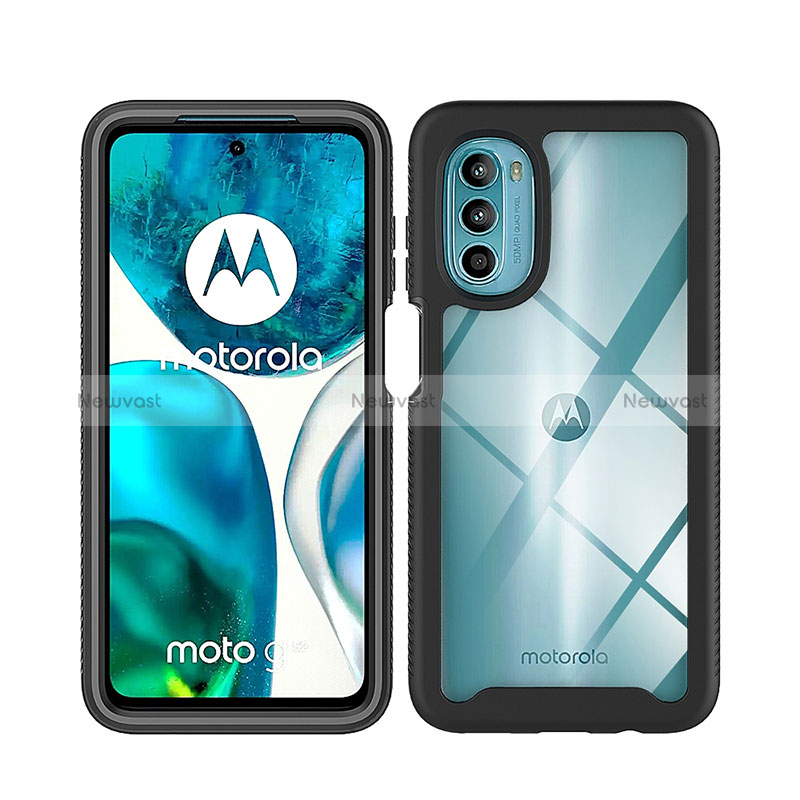 Silicone Transparent Frame Case Cover 360 Degrees ZJ3 for Motorola Moto G82 5G