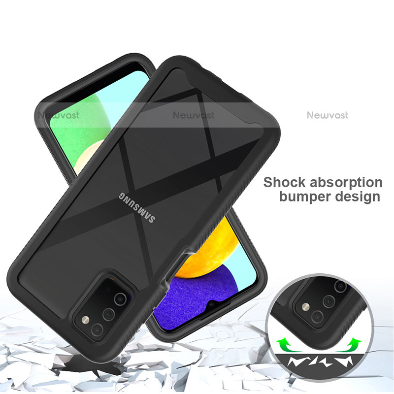 Silicone Transparent Frame Case Cover 360 Degrees ZJ3 for Samsung Galaxy A02s