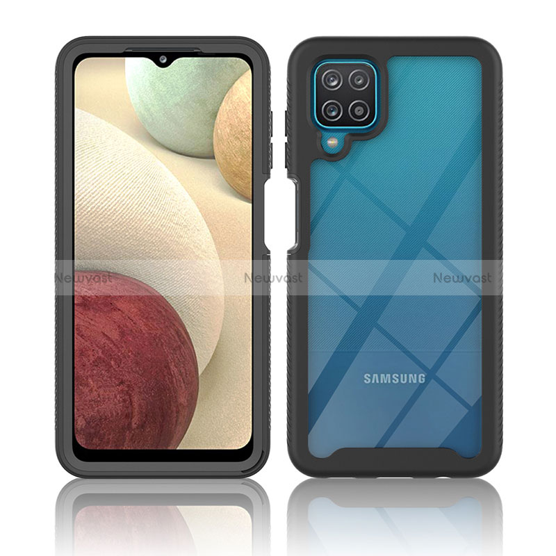 Silicone Transparent Frame Case Cover 360 Degrees ZJ3 for Samsung Galaxy A12 Nacho