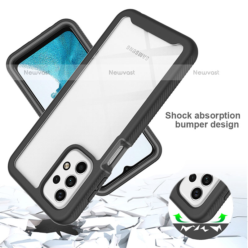 Silicone Transparent Frame Case Cover 360 Degrees ZJ3 for Samsung Galaxy A23 5G