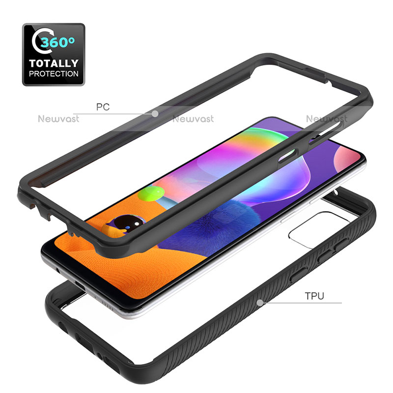 Silicone Transparent Frame Case Cover 360 Degrees ZJ3 for Samsung Galaxy A31