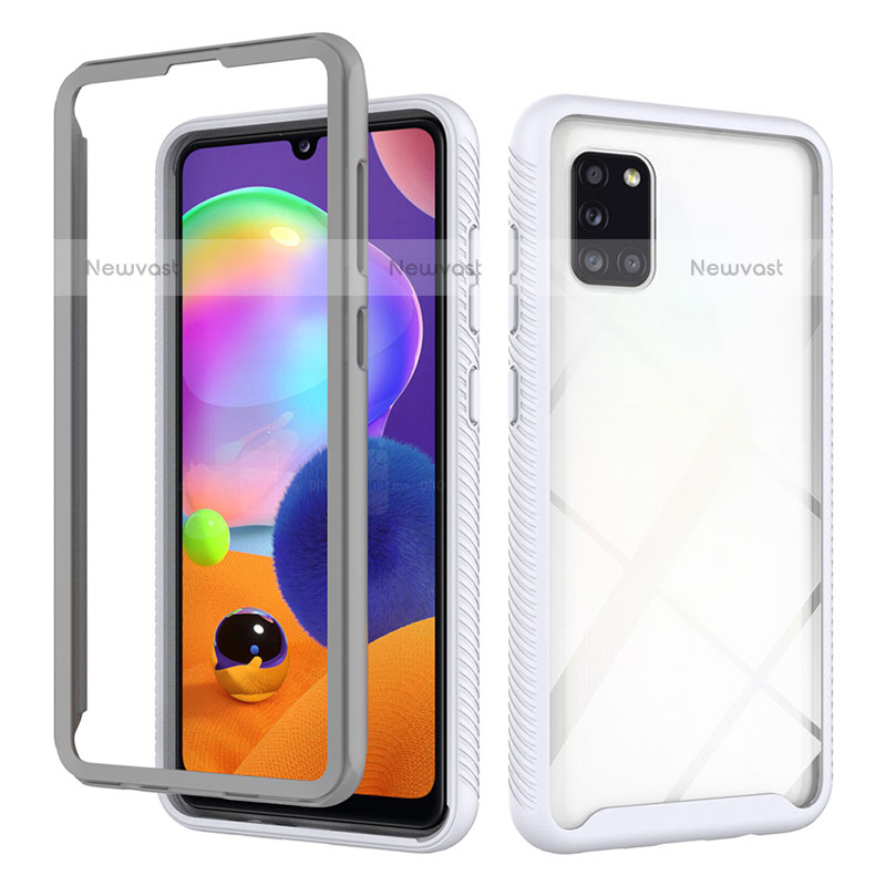 Silicone Transparent Frame Case Cover 360 Degrees ZJ3 for Samsung Galaxy A31