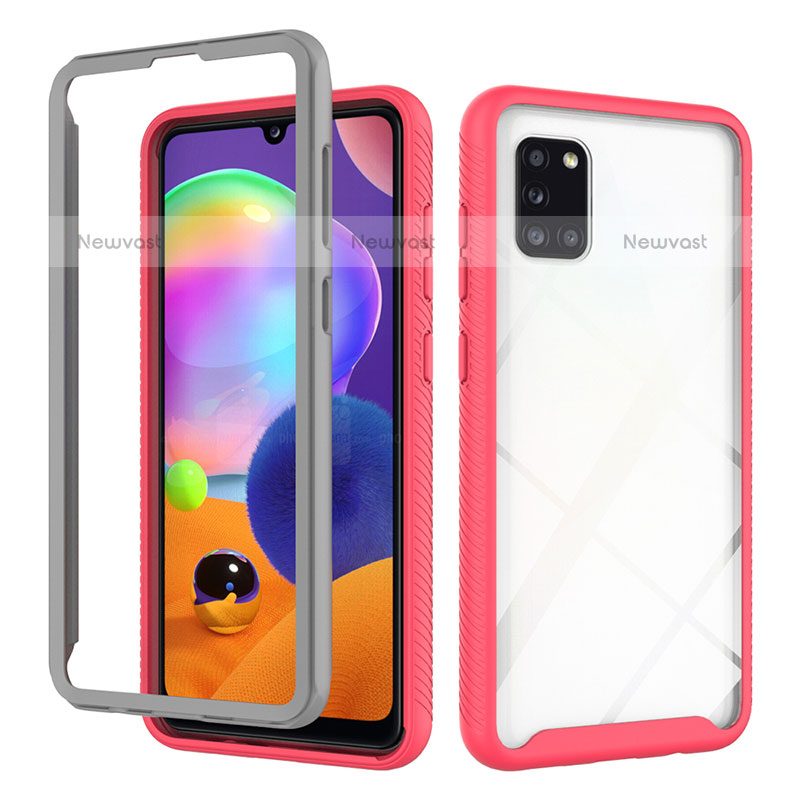 Silicone Transparent Frame Case Cover 360 Degrees ZJ3 for Samsung Galaxy A31