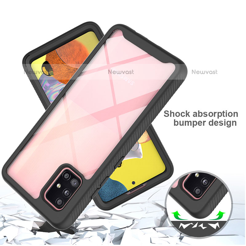 Silicone Transparent Frame Case Cover 360 Degrees ZJ3 for Samsung Galaxy A51 4G