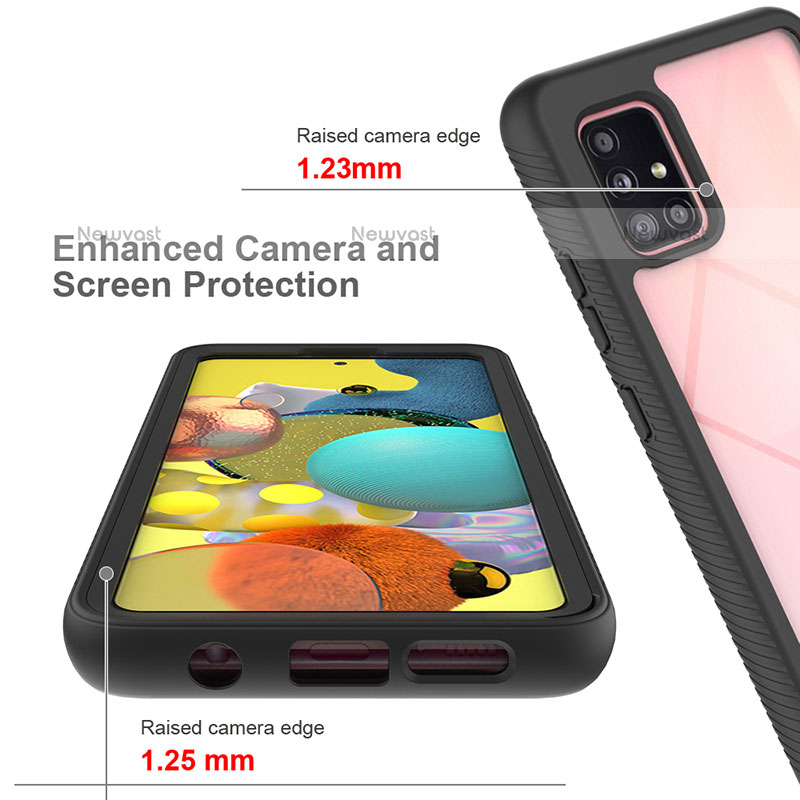 Silicone Transparent Frame Case Cover 360 Degrees ZJ3 for Samsung Galaxy A51 4G