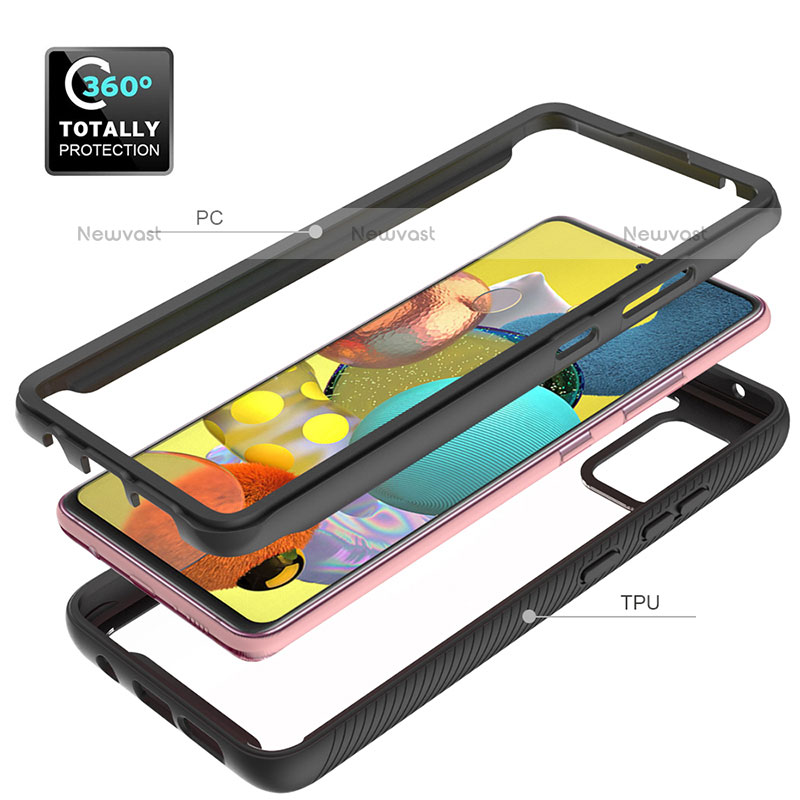 Silicone Transparent Frame Case Cover 360 Degrees ZJ3 for Samsung Galaxy A51 4G