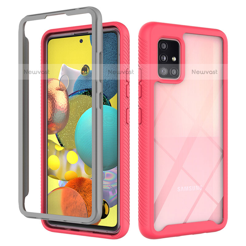 Silicone Transparent Frame Case Cover 360 Degrees ZJ3 for Samsung Galaxy A51 4G