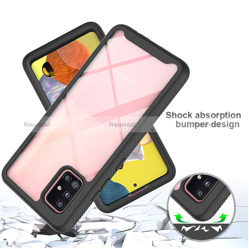 Silicone Transparent Frame Case Cover 360 Degrees ZJ3 for Samsung Galaxy A51 5G