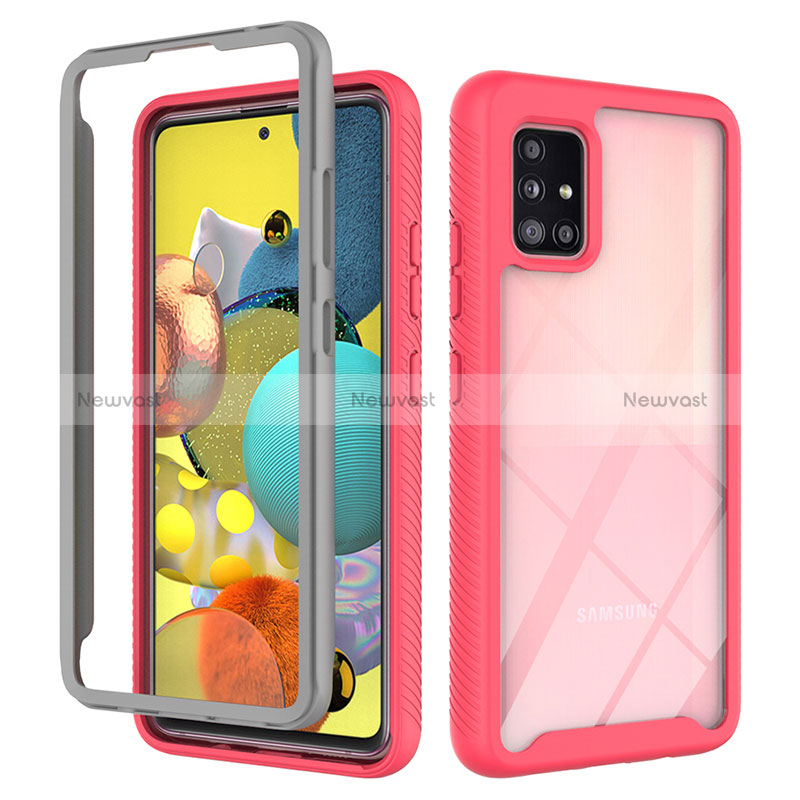 Silicone Transparent Frame Case Cover 360 Degrees ZJ3 for Samsung Galaxy A51 5G