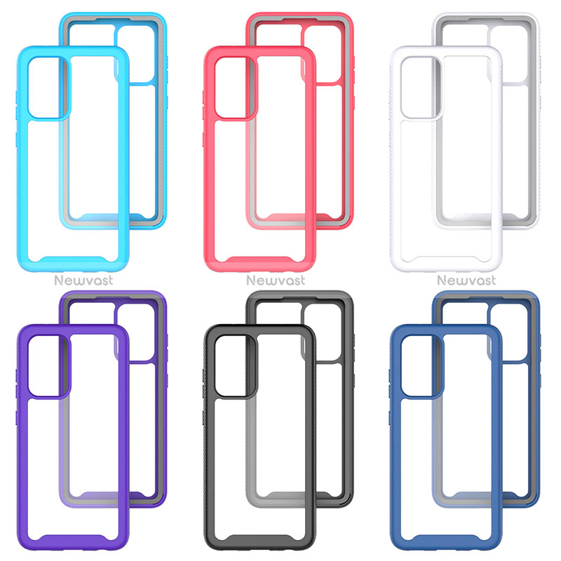 Silicone Transparent Frame Case Cover 360 Degrees ZJ3 for Samsung Galaxy A52 5G