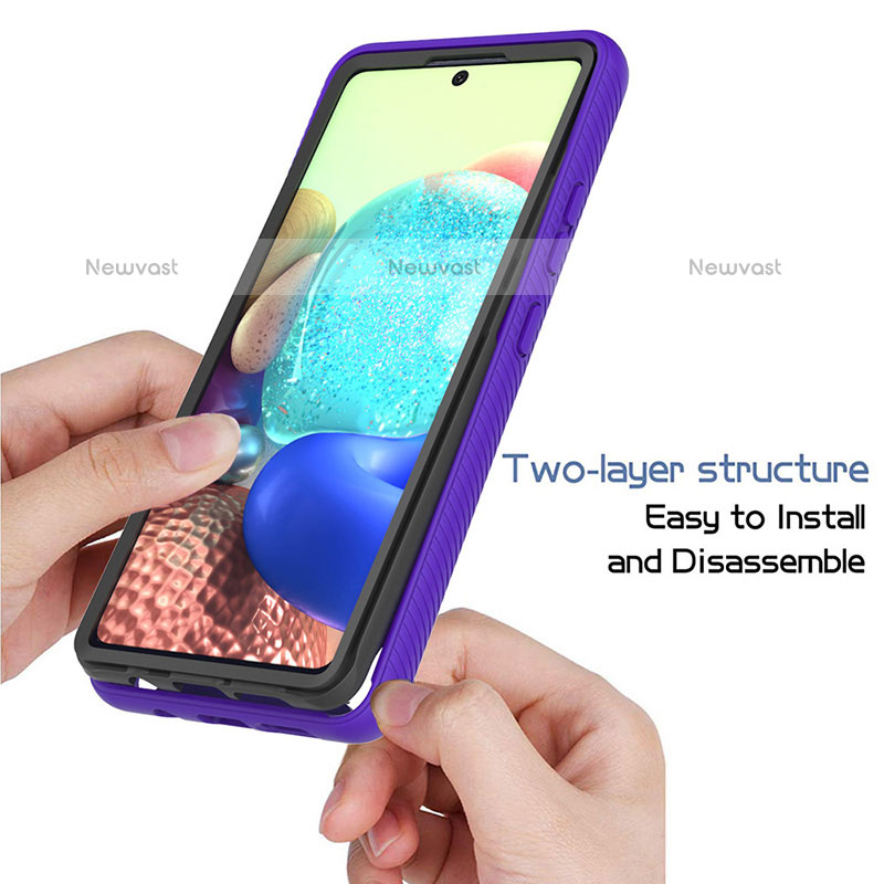 Silicone Transparent Frame Case Cover 360 Degrees ZJ3 for Samsung Galaxy A71 4G A715