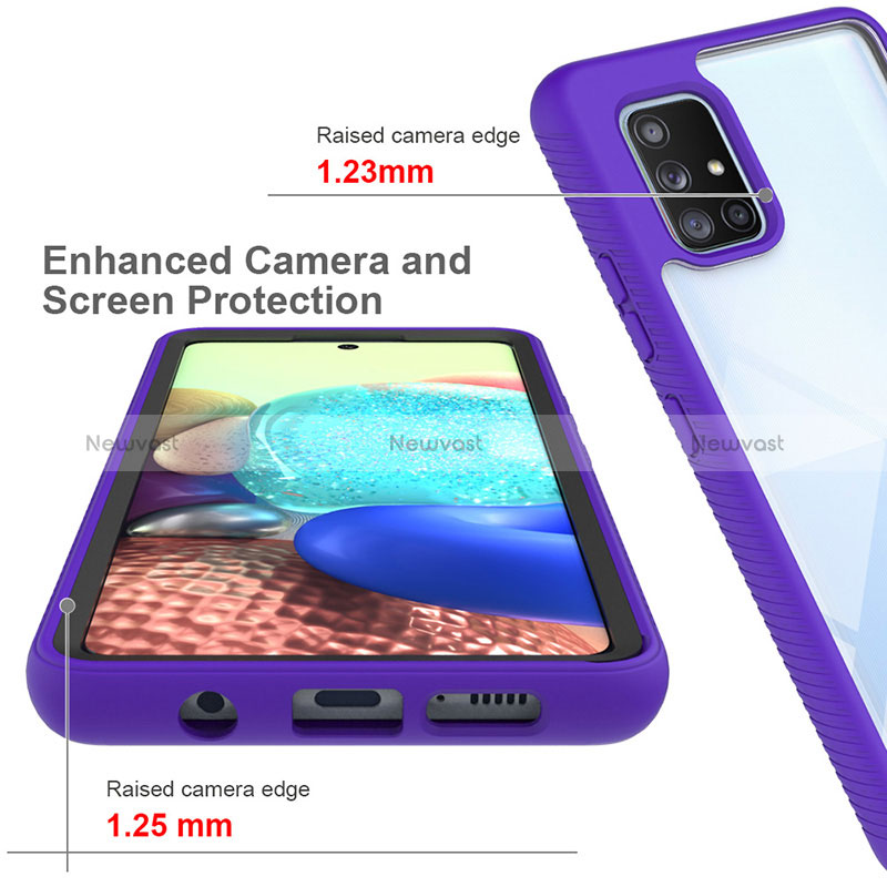 Silicone Transparent Frame Case Cover 360 Degrees ZJ3 for Samsung Galaxy A71 5G