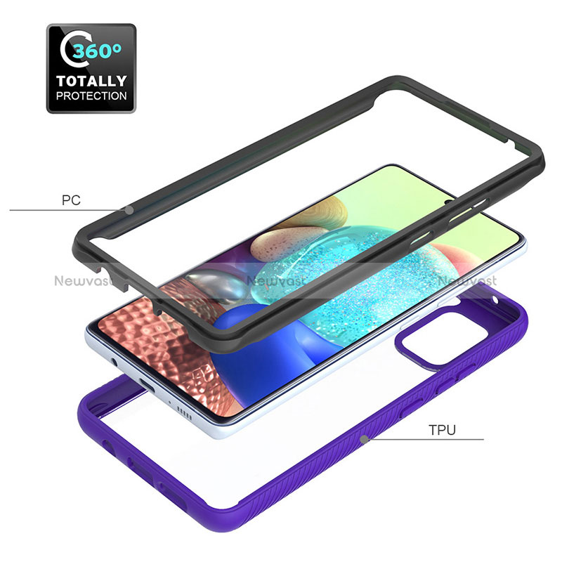 Silicone Transparent Frame Case Cover 360 Degrees ZJ3 for Samsung Galaxy A71 5G