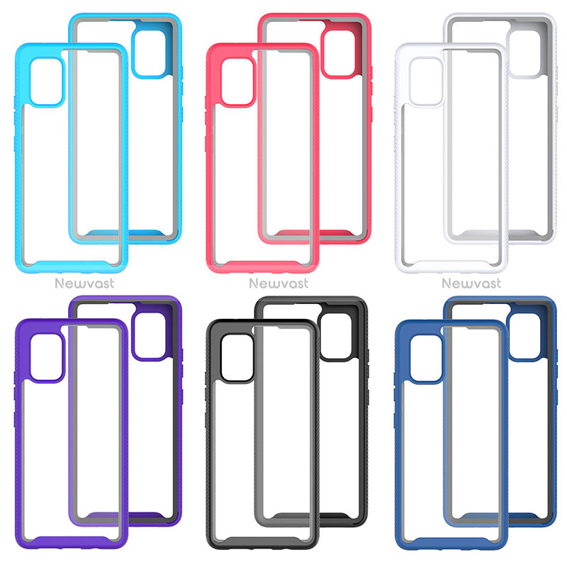 Silicone Transparent Frame Case Cover 360 Degrees ZJ3 for Samsung Galaxy A71 5G