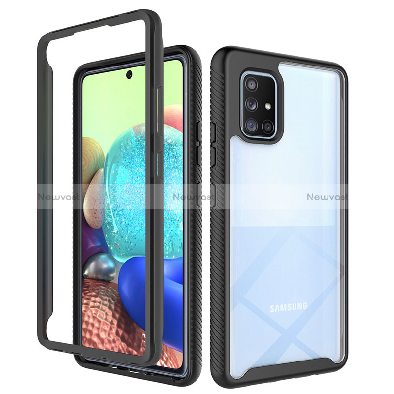 Silicone Transparent Frame Case Cover 360 Degrees ZJ3 for Samsung Galaxy A71 5G