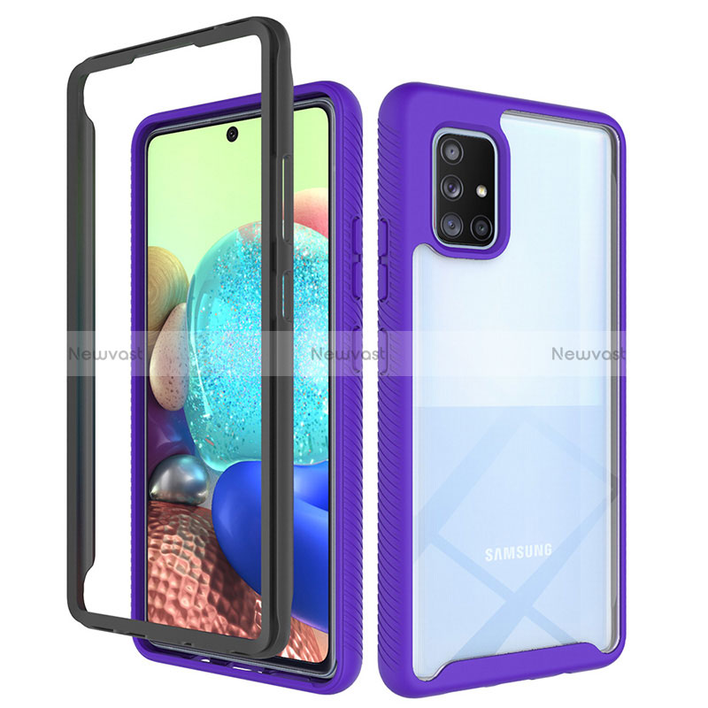 Silicone Transparent Frame Case Cover 360 Degrees ZJ3 for Samsung Galaxy A71 5G