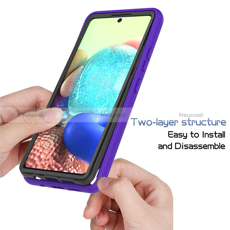 Silicone Transparent Frame Case Cover 360 Degrees ZJ3 for Samsung Galaxy A71 5G