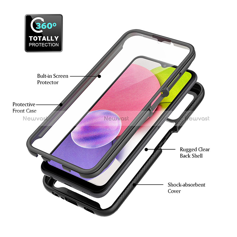 Silicone Transparent Frame Case Cover 360 Degrees ZJ3 for Samsung Galaxy M02s