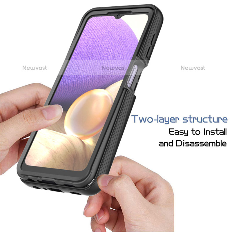 Silicone Transparent Frame Case Cover 360 Degrees ZJ3 for Samsung Galaxy M32 5G