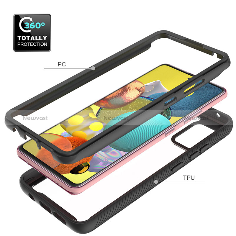 Silicone Transparent Frame Case Cover 360 Degrees ZJ3 for Samsung Galaxy M40S