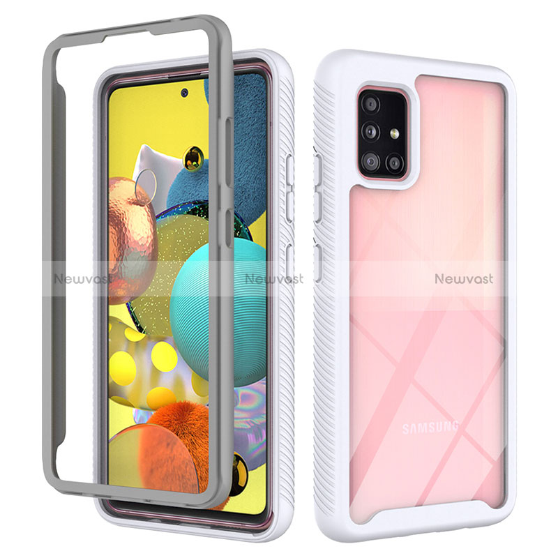 Silicone Transparent Frame Case Cover 360 Degrees ZJ3 for Samsung Galaxy M40S