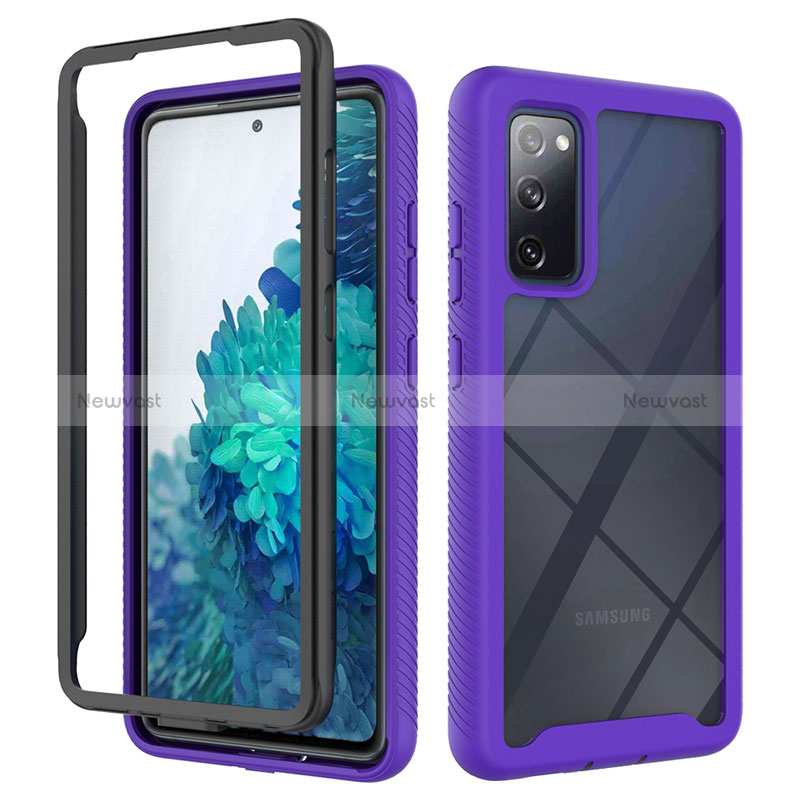 Silicone Transparent Frame Case Cover 360 Degrees ZJ3 for Samsung Galaxy S20 Lite 5G Clove Purple