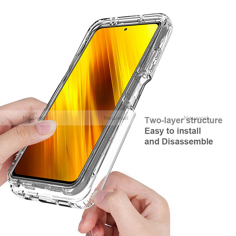 Silicone Transparent Frame Case Cover 360 Degrees ZJ3 for Xiaomi Poco X3 NFC