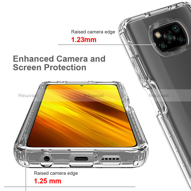 Silicone Transparent Frame Case Cover 360 Degrees ZJ3 for Xiaomi Poco X3 NFC