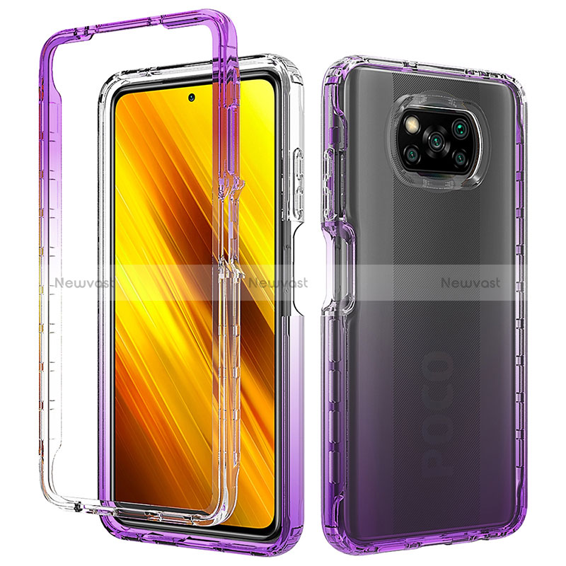 Silicone Transparent Frame Case Cover 360 Degrees ZJ3 for Xiaomi Poco X3 Pro