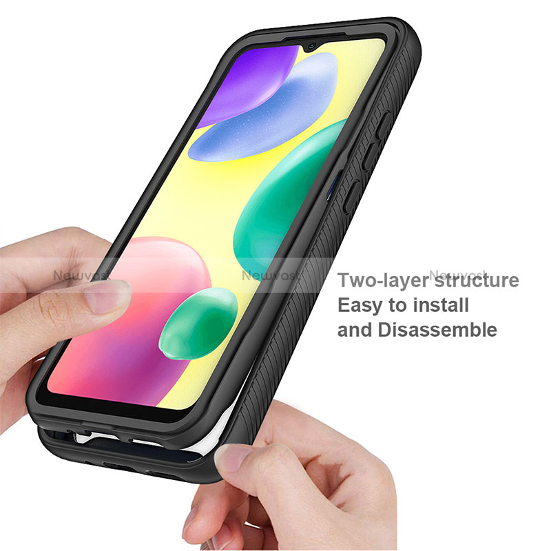 Silicone Transparent Frame Case Cover 360 Degrees ZJ3 for Xiaomi Redmi 9C