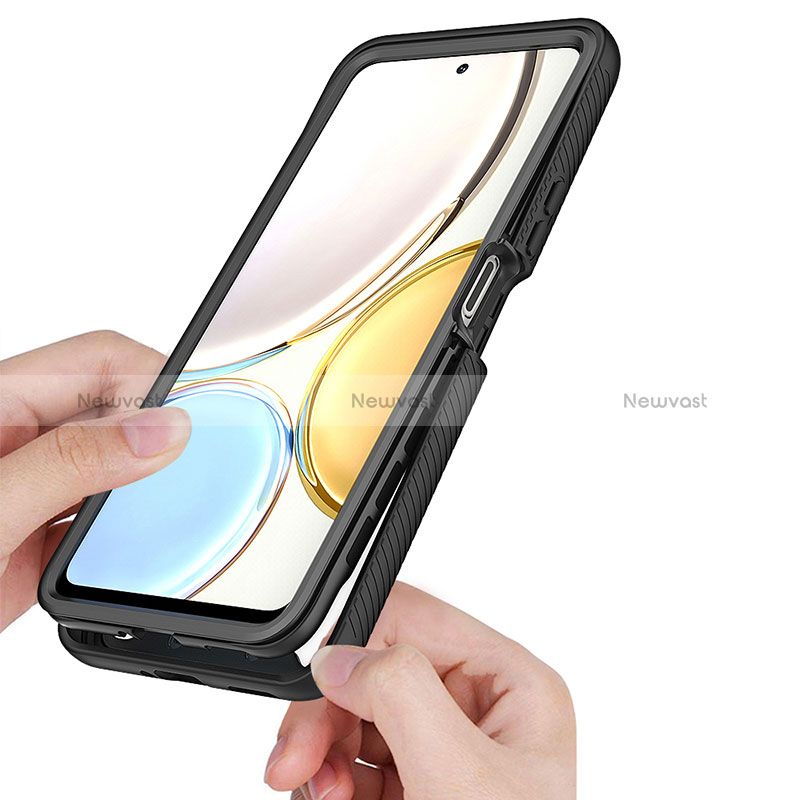 Silicone Transparent Frame Case Cover 360 Degrees ZJ4 for Huawei Honor X9 4G