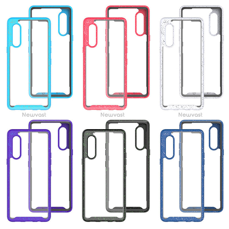 Silicone Transparent Frame Case Cover 360 Degrees ZJ4 for LG Velvet 4G