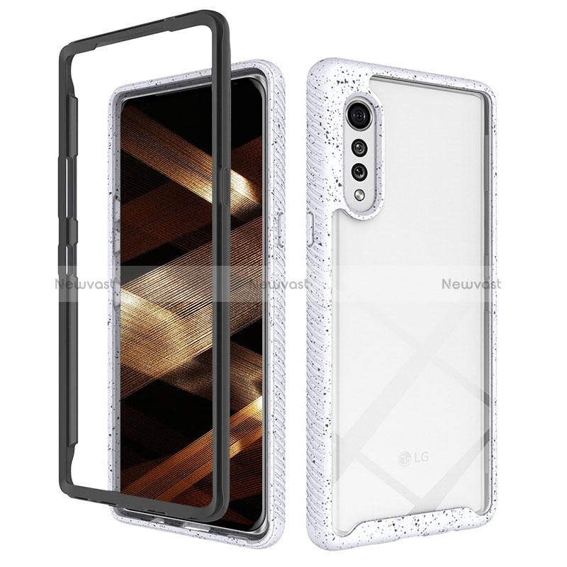 Silicone Transparent Frame Case Cover 360 Degrees ZJ4 for LG Velvet 4G