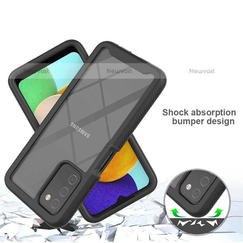 Silicone Transparent Frame Case Cover 360 Degrees ZJ4 for Samsung Galaxy A02s