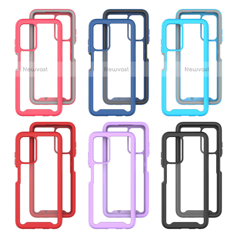 Silicone Transparent Frame Case Cover 360 Degrees ZJ4 for Samsung Galaxy A02s