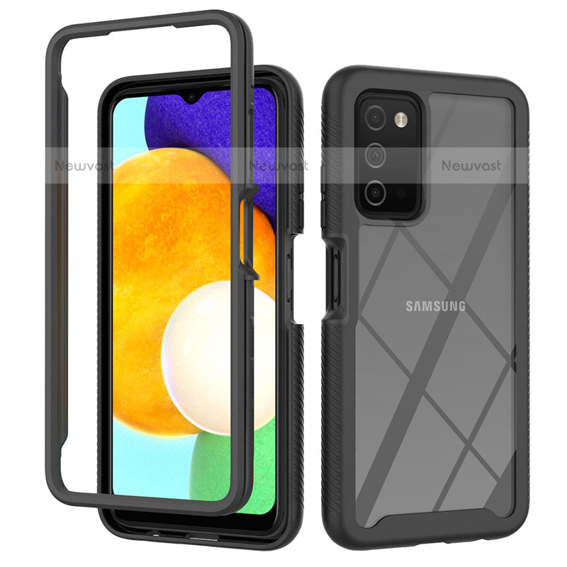 Silicone Transparent Frame Case Cover 360 Degrees ZJ4 for Samsung Galaxy A02s