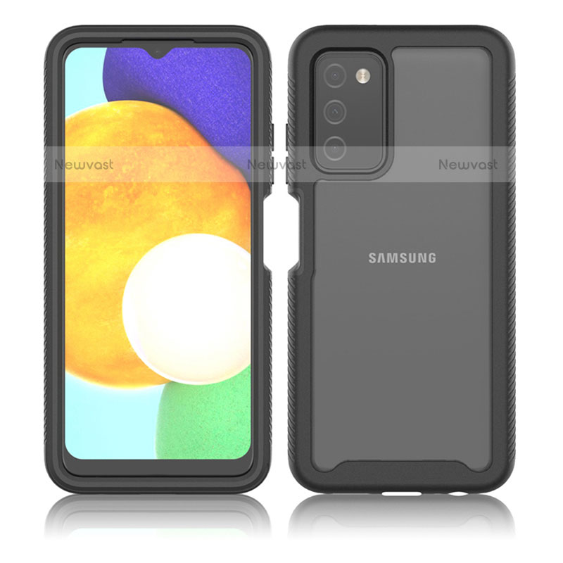 Silicone Transparent Frame Case Cover 360 Degrees ZJ4 for Samsung Galaxy A02s