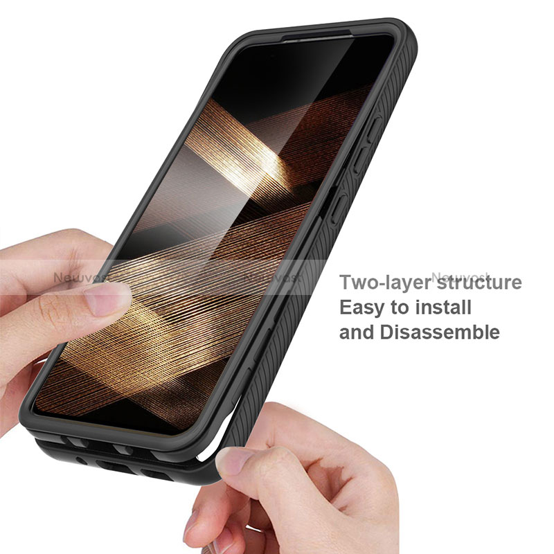 Silicone Transparent Frame Case Cover 360 Degrees ZJ4 for Samsung Galaxy A15 5G