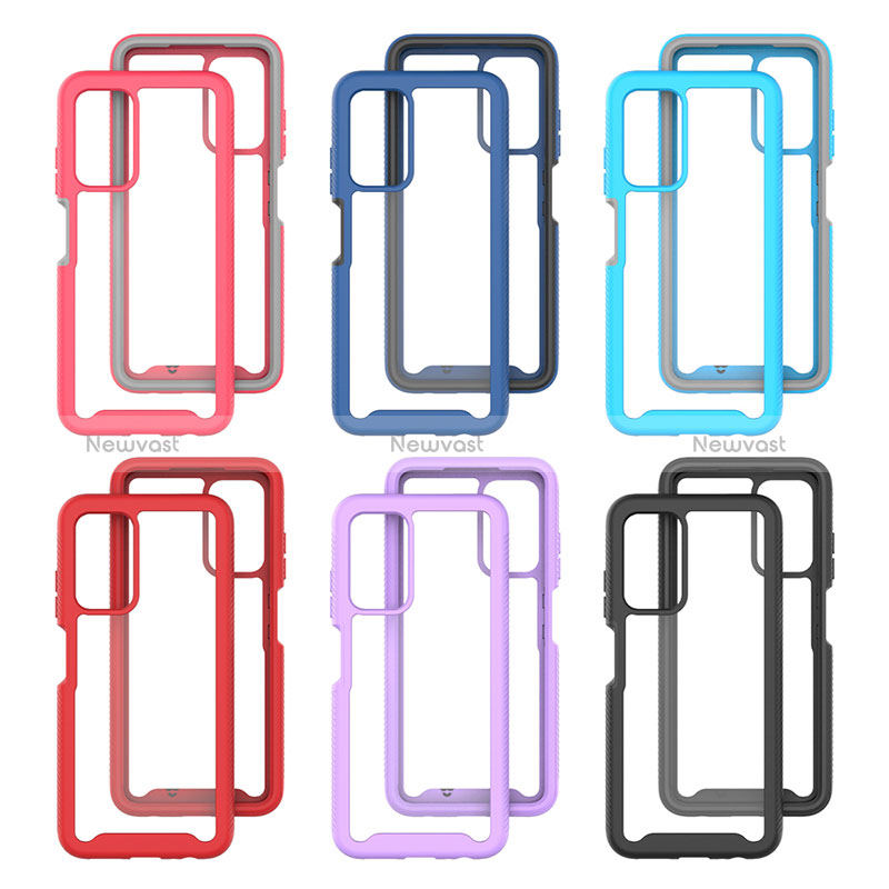 Silicone Transparent Frame Case Cover 360 Degrees ZJ4 for Samsung Galaxy M02s