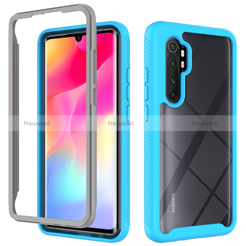 Silicone Transparent Frame Case Cover 360 Degrees ZJ4 for Xiaomi Mi Note 10 Lite